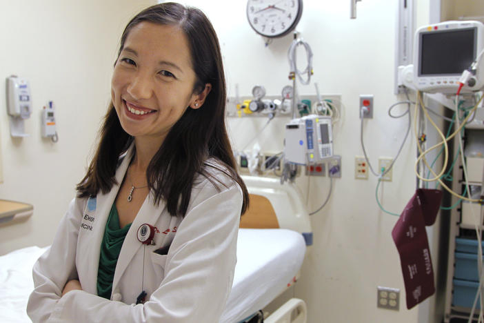 Dr. Leana Wen is in favor of COVID-19 vaccine mandates. "I don't think that people should have the choice to infect others with a potentially fatal and extremely contagious virus," she says. Wen is pictured above in the emergency department at Brigham and Women's Hospital in Boston on Aug. 14, 2012.