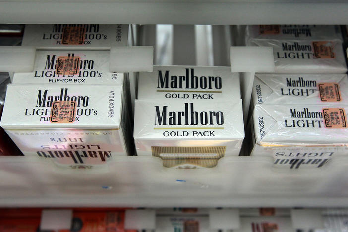 A pack of Marlboro cigarettes at a store in Miami. Philip Morris International's CEO Jacek Olczak said the company will stop selling Marlboro cigarettes in the U.K. in the next 10 years.