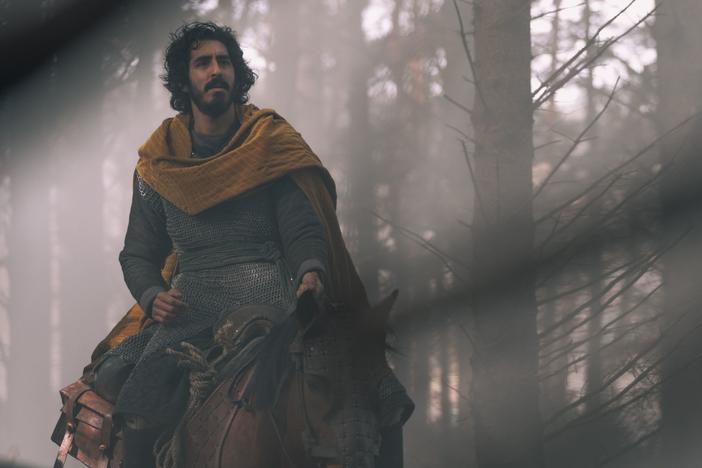 Dev Patel stars as Sir Gawain, King Arthur's nephew, in <em>The Green Knight.</em>