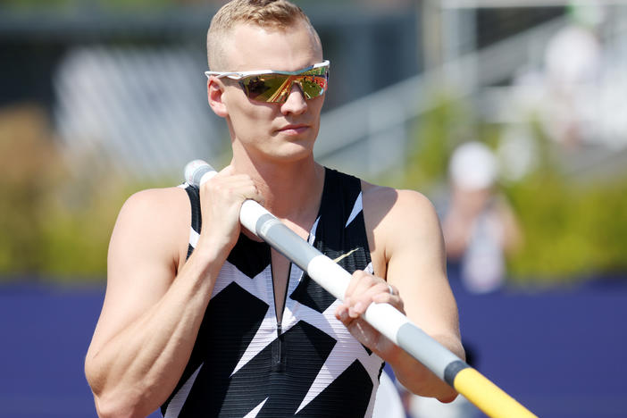 Sam Kendricks competes in the Men's Pole Vault Final at last month's U.S. Olympic Track & Field Team Trials in Eugene, Ore.