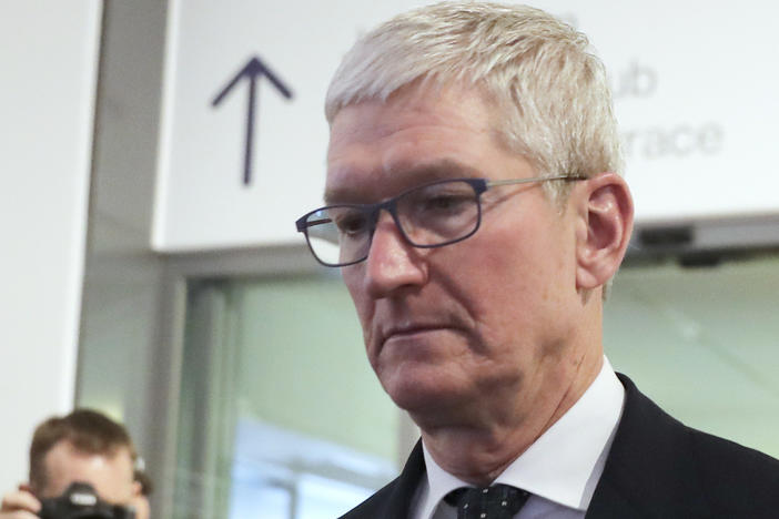 Apple CEO Tim Cook at the World Economic Forum in Davos, Switzerland, in 2020.