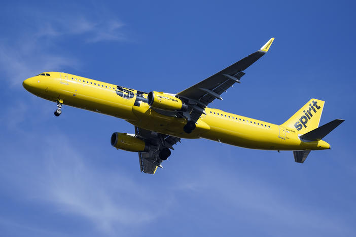 A Spirit Airlines jet seen approaching  Philadelphia International Airport earlier this year.