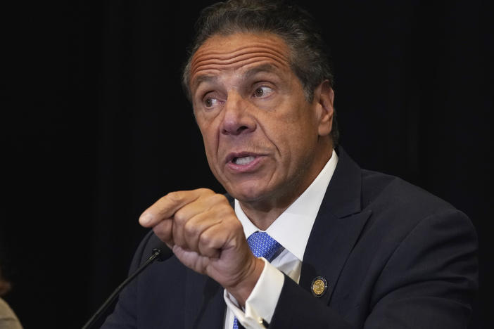 New York Gov. Andrew Cuomo, here in July, has faced calls to resign following the release of the state attorney general's report that alleges he sexually harassed 11 women.