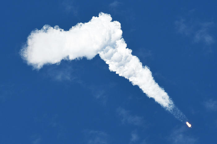 A SpaceX Falcon 9 rocket heads for orbit after lifting off from the Cape Canaveral Space Force Station on May 26. The same type of rocket is expected to launch a low-Earth billboard next year.
