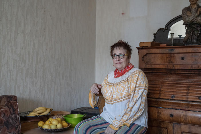 Daniela Draghici in the living room of her apartment in Bucharest. Draghici is an abortion-rights advocate who served as a family planning program manager for a U.S.-funded Romanian nonprofit group from 1992 to 2002.