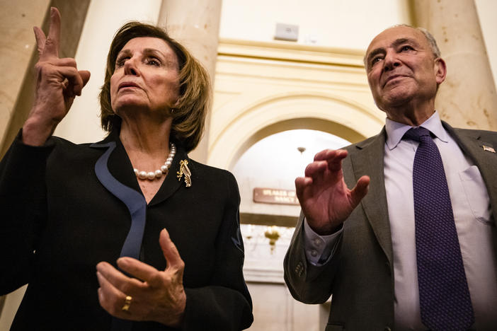 House Speaker Nancy Pelosi, D-Calif., and Senate Majority Leader Chuck Schumer, D-N.Y., are attempting to maneuver two spending bills through Congress.