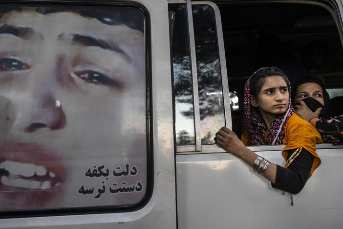 As displaced Afghans flee to remaining strongholds and are evacuated into makeshift camps, some worry 20 years of educational progress for women and girls will disappear if the Taliban takes power.