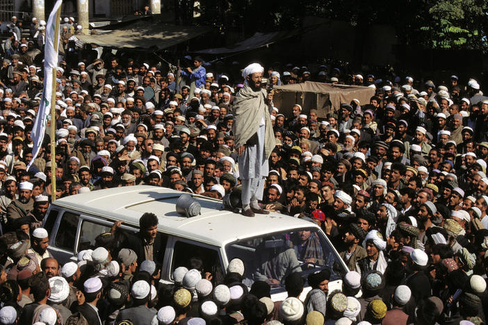 Taliban rally in Kabul, October 1996.