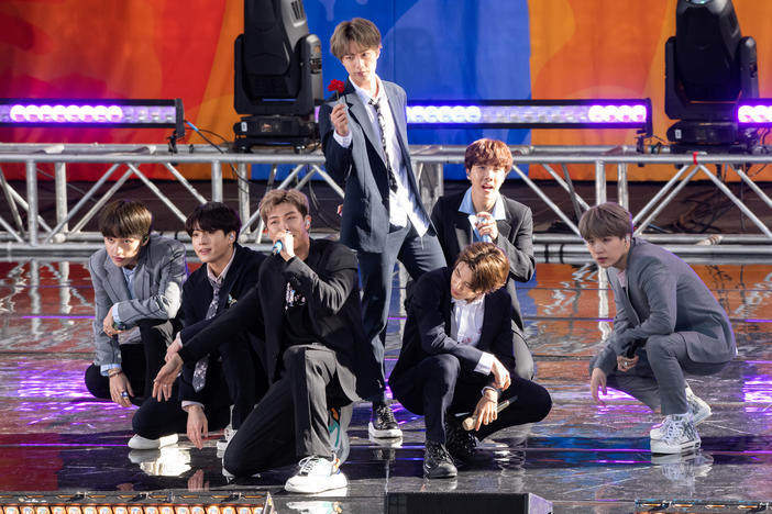 BTS performing on <em>Good Morning America</em> in 2019.