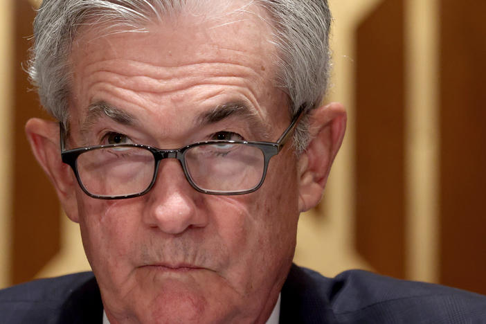 Federal Reserve Chair Jerome Powell appears before the Senate Banking, Housing and Urban Affairs Committee in July. The Fed is facing a key decision of when to start withdrawing some of the stimulus it has provided to markets during the pandemic.