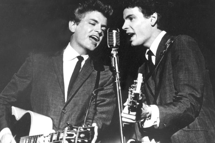 The Everly Brothers, Don (right) and Phil, perform on July 31, 1964.