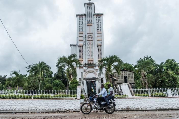Sainte Rose de Lima Catholic Church in Maniche, Haiti, severely damaged in the recent earthquake.