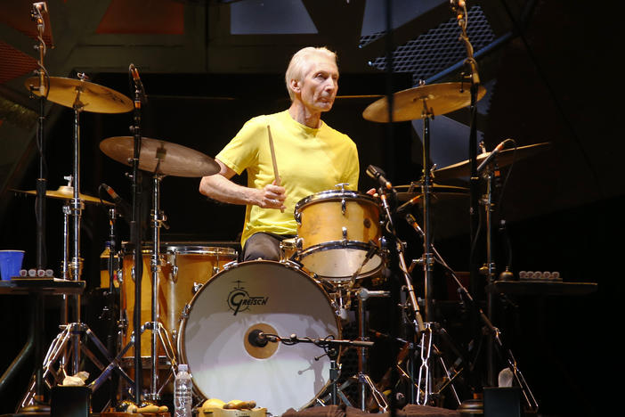 Charlie Watts performs with the Rolling Stones in 2015.