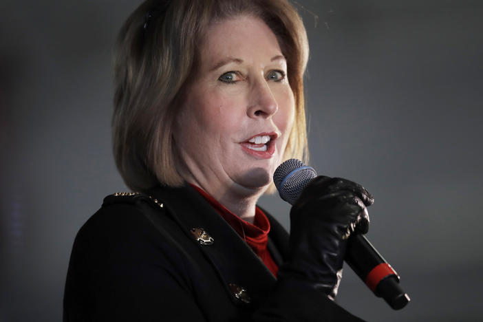 Nine lawyers, including Sidney Powell, pictured in December, allied with former President Donald Trump face financial penalties and other sanctions after a judge said they had abused the court system to undermine the 2020 election.