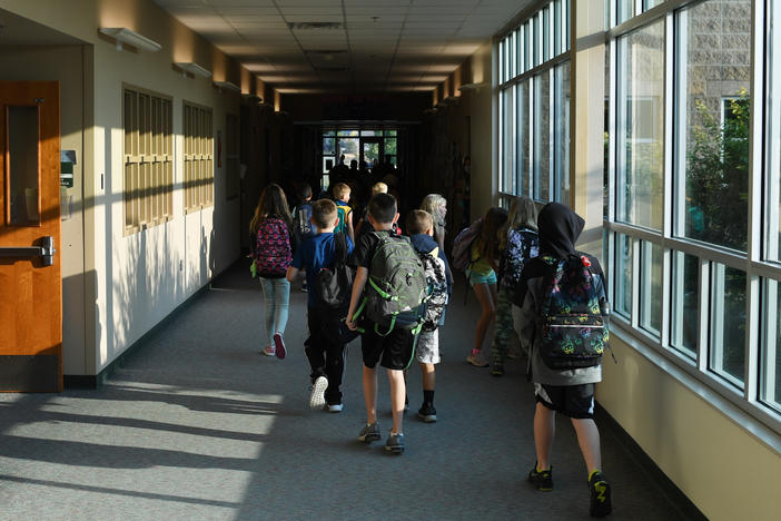 Students head to class this month in Thornton, Colo. Infectious disease experts say the decline in vaccination rates against childhood diseases during the pandemic has increased the potential for outbreaks of diseases once largely vanquished in the United States.