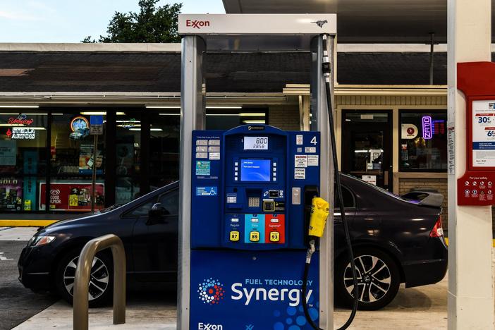 Out of order notes are left on gas pumps to warn motorists of outages Hollywood, Calif. on May 12, 2021, immediately after the Colonial Pipeline shutdown. Two of its lines were temporarily shut down ahead of Hurricane Ida this weekend.