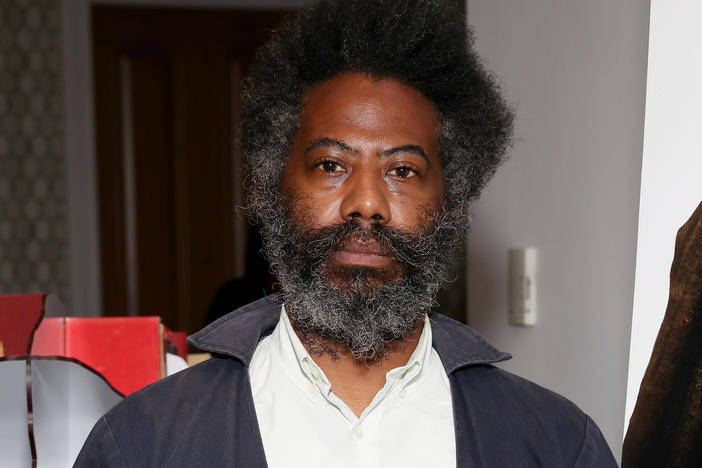 Composer and sound artist Robert Aiki Aubrey Lowe, photographed during a screening of <em>Candyman</em> on Aug. 17, 2021 in New York.