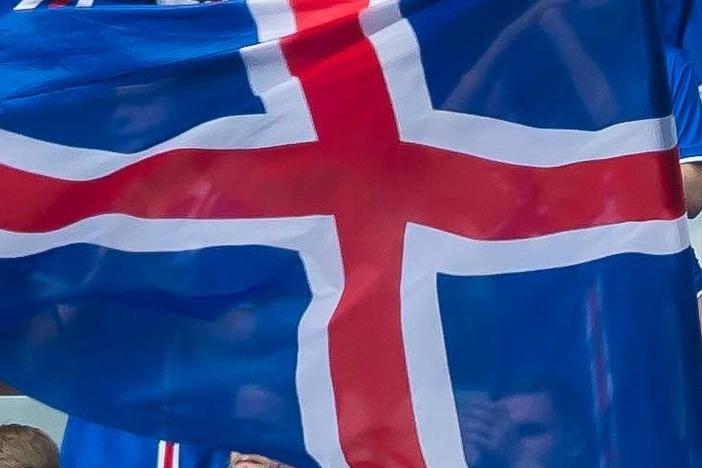 Iceland's soccer federation is in turmoil, after a scandal over sexual assault allegations against players prompted a mass resignation. Here, the country's flag is seen in the stands during an international match.