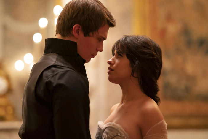 Nicholas Galitzine and Camila Cabello in <em>Cinderella</em>.