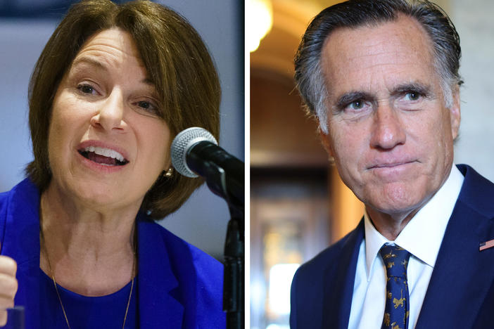 Democrat Amy Klobuchar of Minnesota and Republican Mitt Romney of Utah are urging the Biden administration to step up work protecting Afghan journalists.