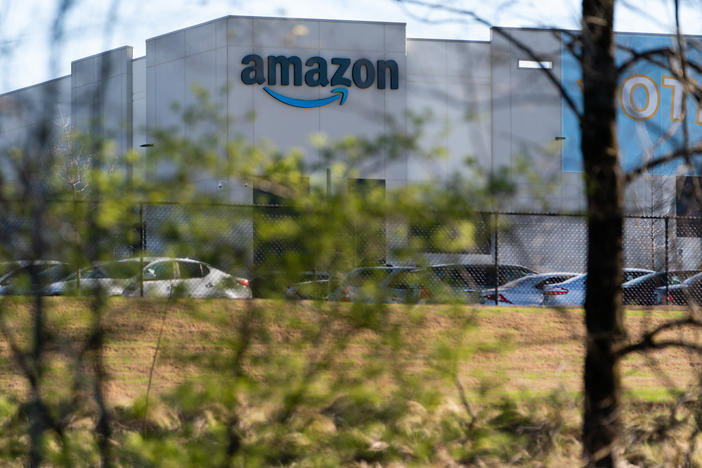 The Amazon warehouse at the center of a high-profile unionization drive is seen on March 29 in Bessemer, Ala.