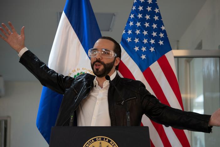 El Salvador's President Nayib Bukele (shown here at a news conference in May 2020) spearheaded efforts to make Bitcoin legal tender in his country.
