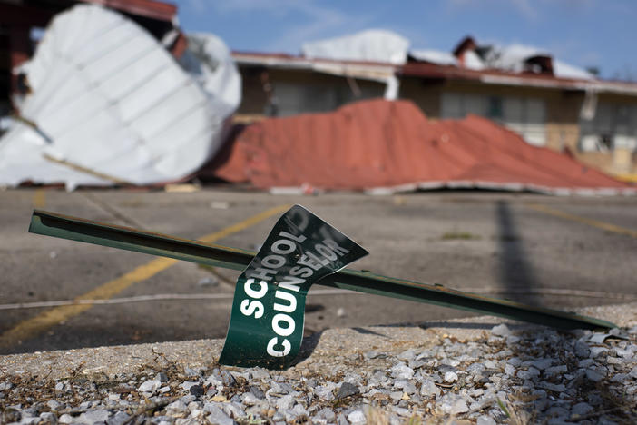 Upper Little Caillou Elementary School in Terrebonne Parish, La., saw significant storm damage from Hurricane Ida almost two weeks ago.