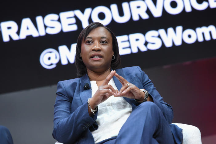 Laphonza Butler (shown here in 2018) is the first woman of color to lead Emily's List. Most recently, she worked at AirBnb and on Kamala Harris' presidential campaign.