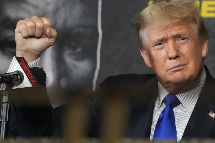 Former President Donald Trump, seen here Saturday, has made unfounded claims about fraud affecting the California gubernatorial recall election.