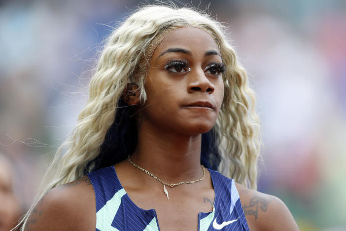 Sha'Carri Richardson, shown here last month, was suspended earlier this year after testing positive for THC.