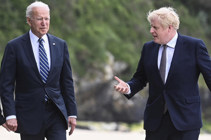 President Biden and British Prime Minister Boris Johnson met in Cornwall, Britain, ahead of the G-7 summit in June.