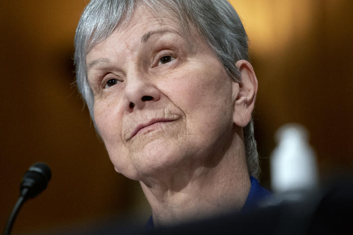 Dr. Janet Woodcock, acting commissioner of the Food and Drug Administration, appears before a Senate committee in July. Many public health leaders say letting the agency go so long without a permanent director has demoralized staff and sends the wrong message about the agency's importance.