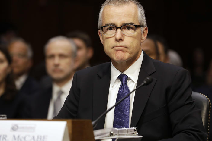 Andrew McCabe, shown here in 2017, was fired in 2018 by the Trump administration hours before his retirement.