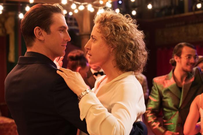Tom (Dan Stevens) whisks a very skeptical Alma (Maren Eggert) around the dance floor as his precision-tooled algorithm tries to meet her every requirement for the perfect man.