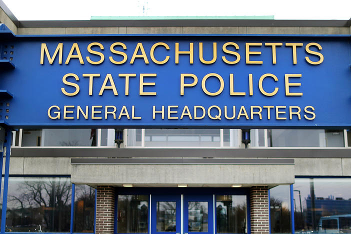 The Massachusetts State Police headquarters in Framingham, Mass. The State Police Association of Massachusetts said troopers should have "reasonable alternatives" to being required to get vaccinated for COVID-19 such as wearing masks and being tested regularly.