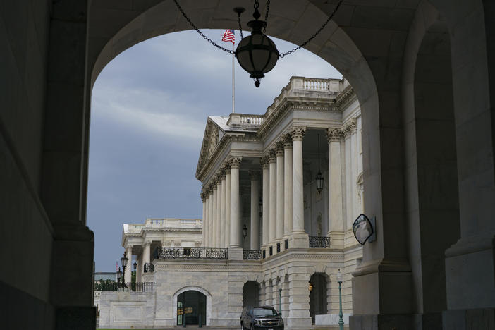 The East Front of the Capitol is seen from the Senate side.