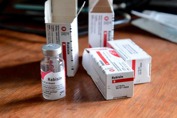 Rabies is a preventable viral disease. Human fatalities are rare and typically occur in people who don't get treatment quickly. Here, a vial and box of rabies vaccine.