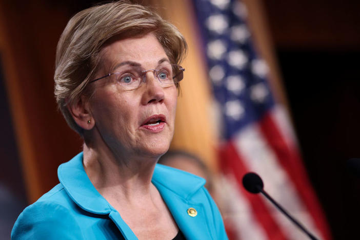 Democratic lawmakers are proposing a way to offer low-income adults Medicaid in states that have so far refused to expand the program. Sen. Elizabeth Warren, D-Mass., spoke about the issue during a press conference with fellow lawmakers at the U.S. Capitol on September 23, 2021.