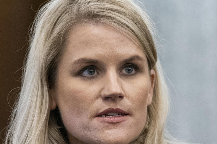 Former Facebook data scientist Frances Haugen speaks during a hearing of the Senate Commerce, Science and Transportation Subcommittee on Consumer Protection, Product Safety and Data Security on Capitol Hill on Tuesday.