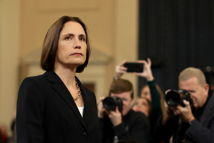 Fiona Hill, the National Security Council's former senior director for Europe and Russia, arrives on Capitol Hill on Nov. 21, 2019.