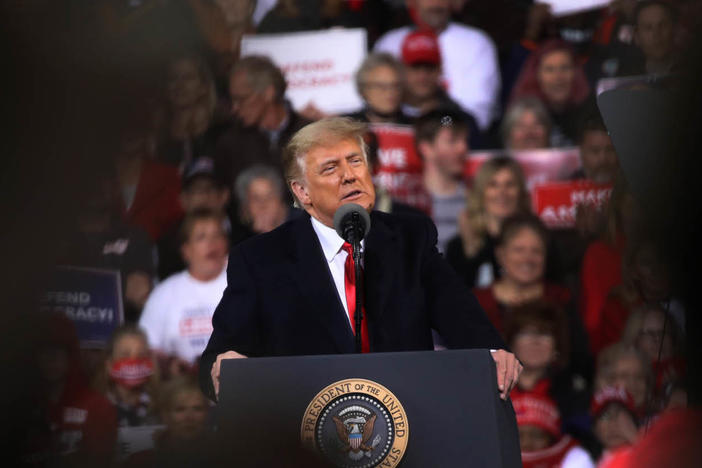 Then-President Donald Trump attends a rally in support of Georgia Republican senators in December 2020.