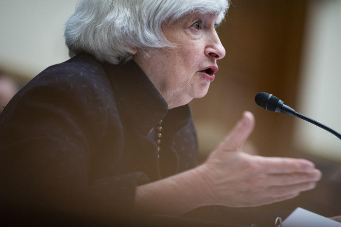 More than 130 countries on Friday agreed to set a global minimum corporate tax rate, a proposal spearheaded by U.S. Treasury Secretary Janet Yellen, seen here at a House Oversight Committee hearing on Sept. 30.