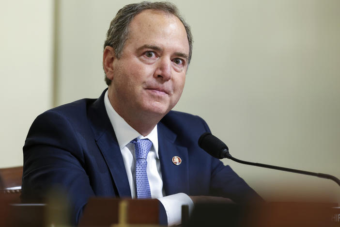 Rep. Adam Schiff, D-Calif., speaks during the House select committee hearing in July on the Jan. 6 attack on Capitol Hill in Washington.