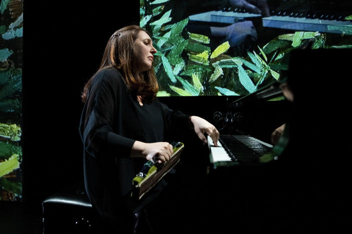 Simone Dinnerstein in dress rehearsal for <em>The Eye Is the First Circle.</em>