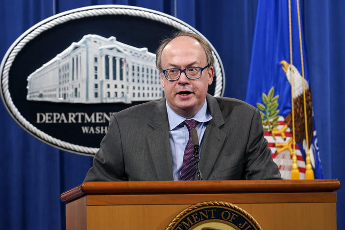 Former Department of Justice official Jeff Clark speaks during a news conference on Sept. 14, 2020. The House select committee investigating the Jan. 6 riot at the U.S. Capitol has issued a subpoena for Clark.