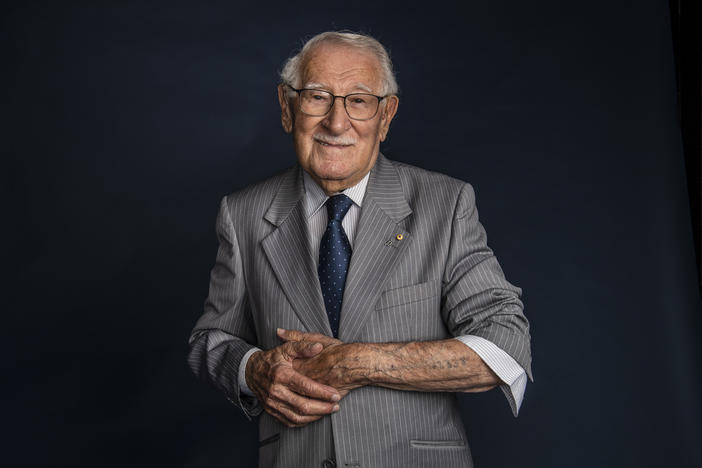 Eddie Jaku pictured just after his 100th birthday, on July 2, 2020. The Holocaust survivor and self-proclaimed "happiest man on Earth" died in Sydney this week.