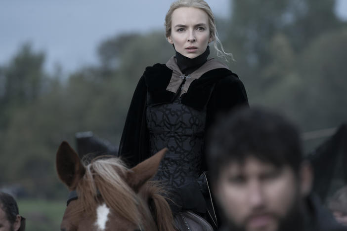 Jodie Comer as Marguerite de Carrouges in <em>The Last Duel</em>.