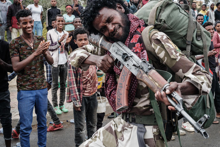 A Tigray People's Liberation Front fighter poses in Mekele, the capital of Tigray region, Ethiopia, on June 30, 2021.