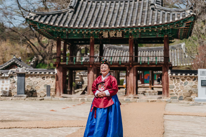 Lee Bae-yong, the first woman to officiate a Confucian ceremony in the country's long history with Confucianism, at Museong Seowon, a UNESCO World Heritage site.