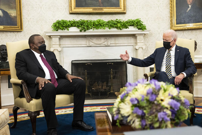 President Biden told Kenyan President Uhuru Kenyatta that the U.S. would donate 17 million COVID vaccine doses to the African Union. The U.S. is also working to boost production on the continent.